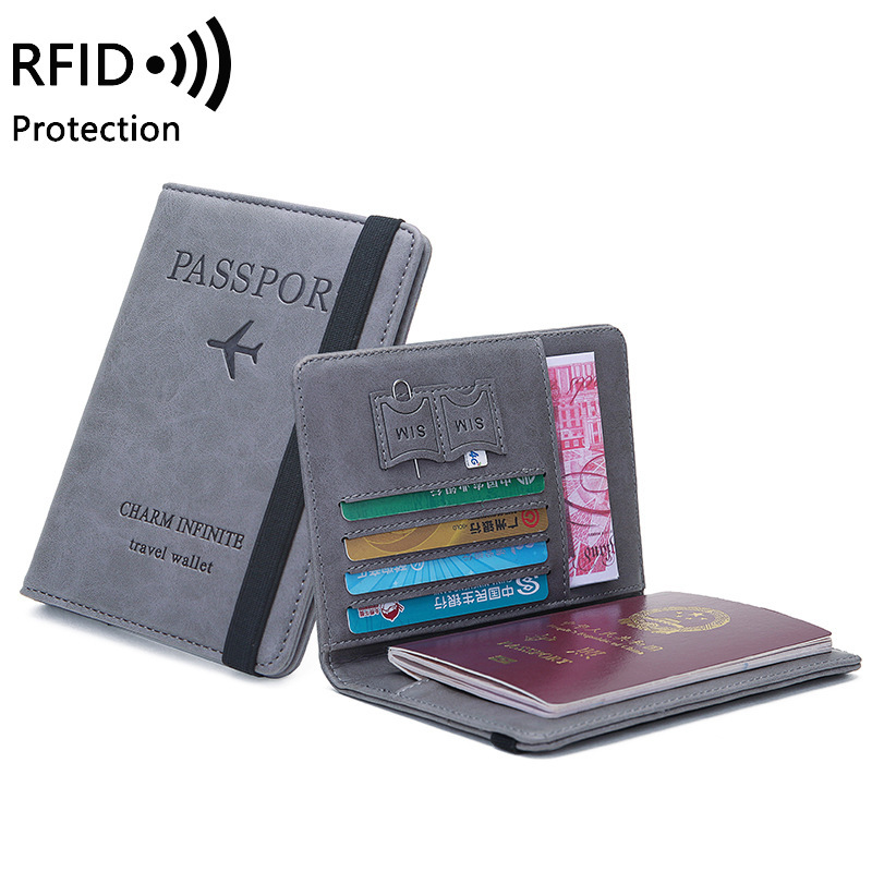 Index Card Holder - Porta-passaporte unissex em couro PU –